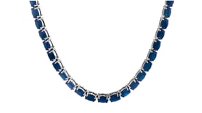 40.00 ct. t.w. Sapphire Tennis Necklace in Sterling Silver