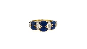 2.80 ct. t.w. Sapphire Ring with Diamond Accents in 14kt Yellow Gold