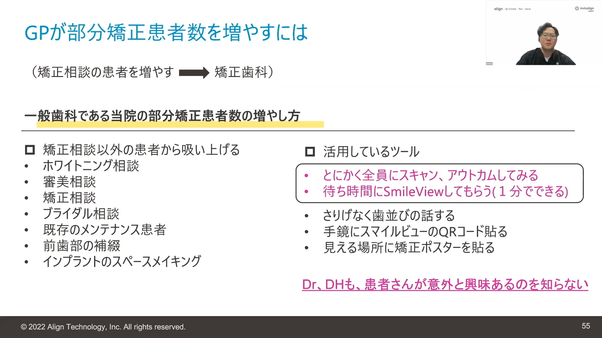 臨床知見録_アライナー矯正_導入にあたる患者集客・スタッフ教育