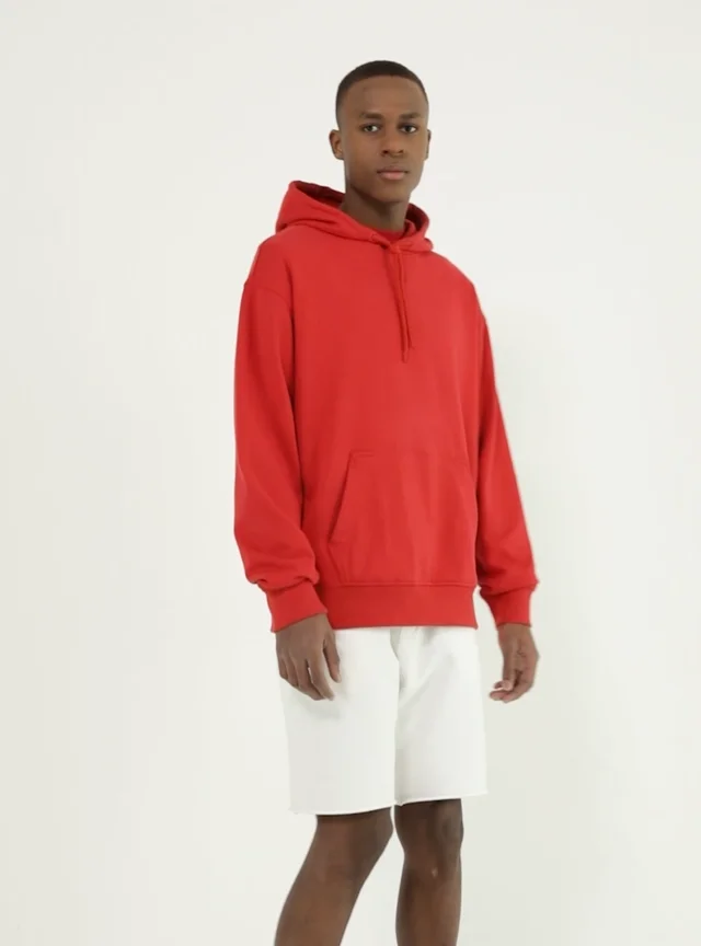 Hoodie with clearance front pouch