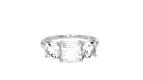 4.50 ct. t.w. White Topaz Three-Stone Ring in Sterling Silver