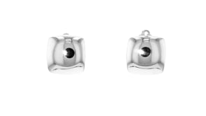 Polished Square Clip-On Earrings in Sterling Silver