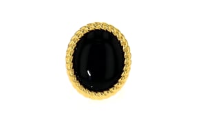 Italian Andiamo 14kt Yellow Gold and Black Onyx Ring