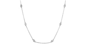 50 ct. t.w. Bezel-Set Diamond Station Necklace in 14kt White Gold