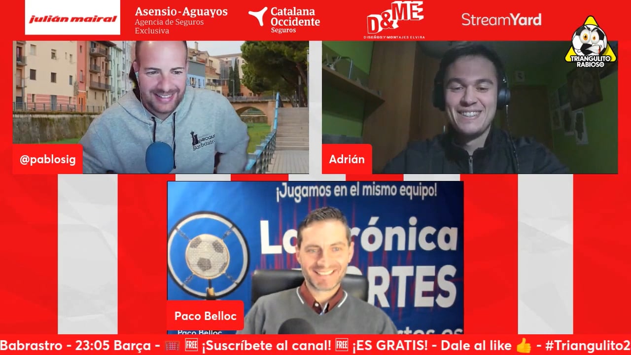 (Jornada 26 - 3ª División) TERTULIA UD BARBASTRO / Fuente: Canal YouTube El Triangulito Rabioso