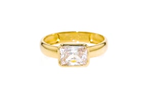 1.70 Carat CZ Ring in 14kt Yellow Gold