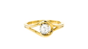 25 Carat Diamond Loop Ring in 18kt Gold Over Sterling