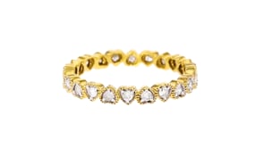50 ct. t.w. Diamond Heart Eternity Band in 18kt Gold Over Sterling