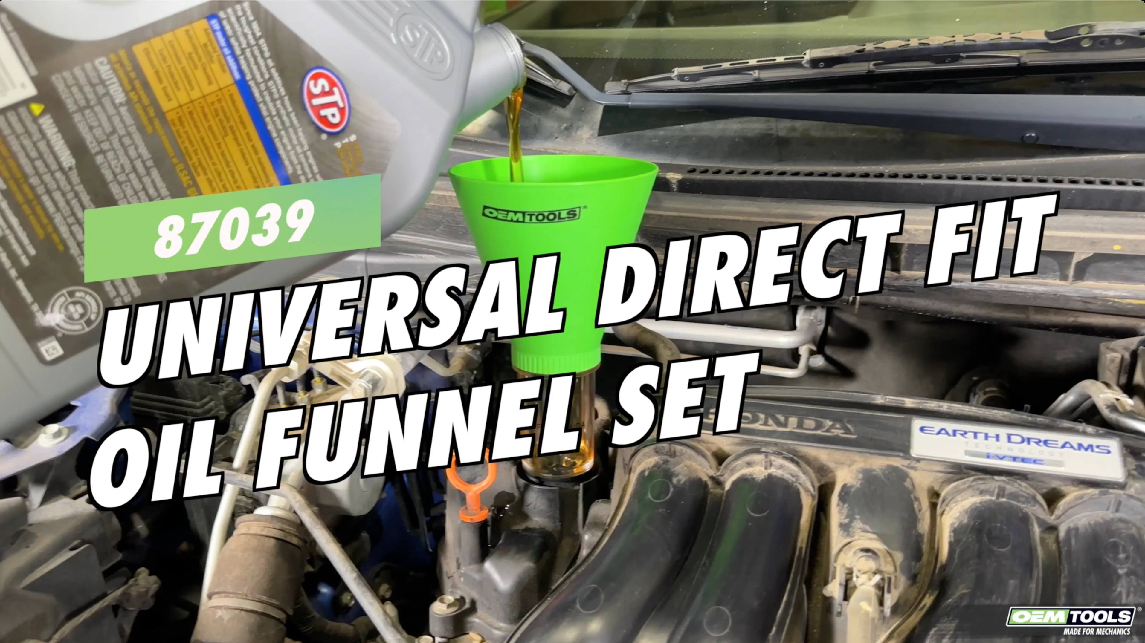 OEMTOOLS Oil & Coolant Funnels OEMTOOLS 87039 Universal Direct Fit Oil Funnel Set on Vimeo