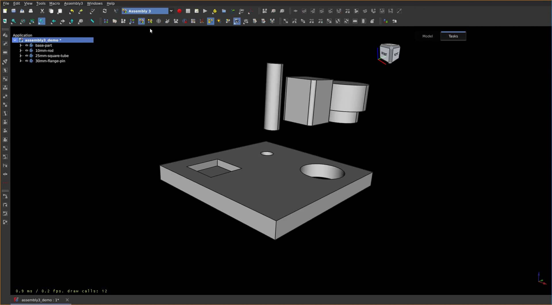 [FreeCAD] [Assembly3] Assemble some simple parts with AxialAlignment and PlaneCoincident