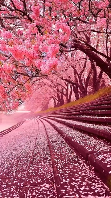 red cherry blossom background hd