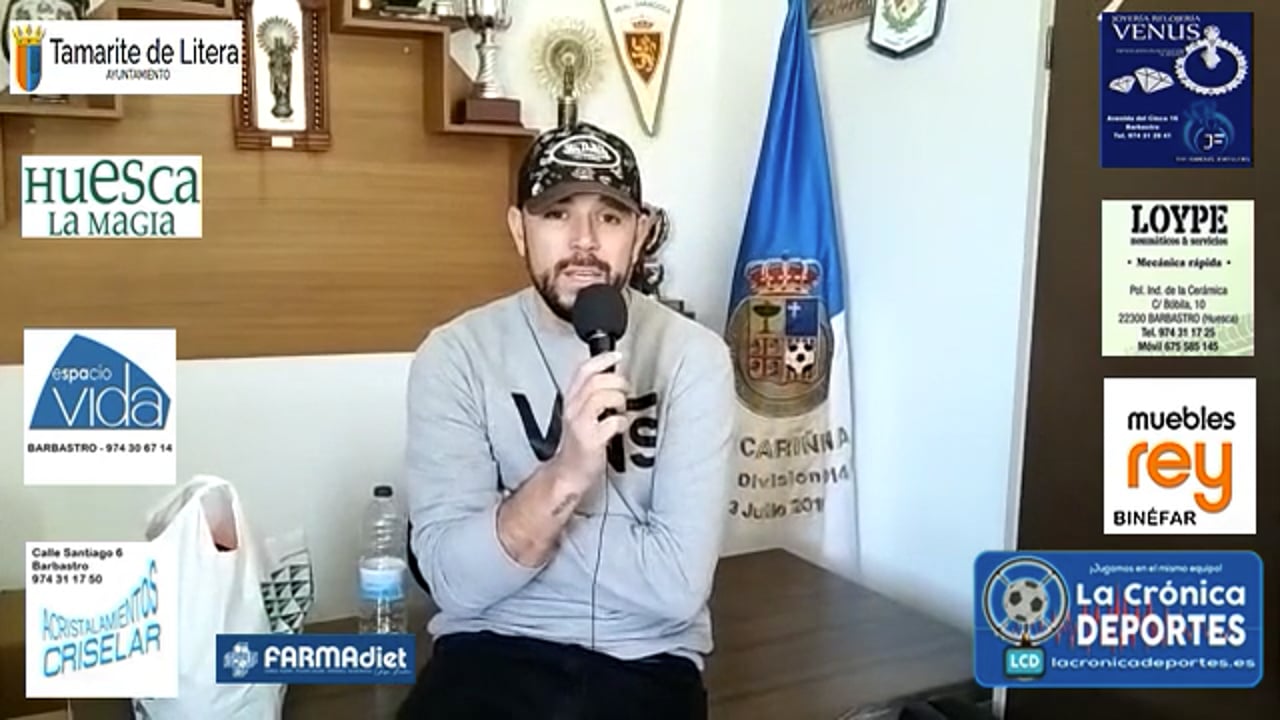 DAVID BERNAL (Entrenador Cariñena) CD Cariñena 0-2 UD Barbastro / Jornada 27 / 3ª División