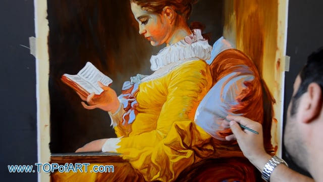Fragonard | Young Girl Reading | Painting Reproduction Video | TOPofART