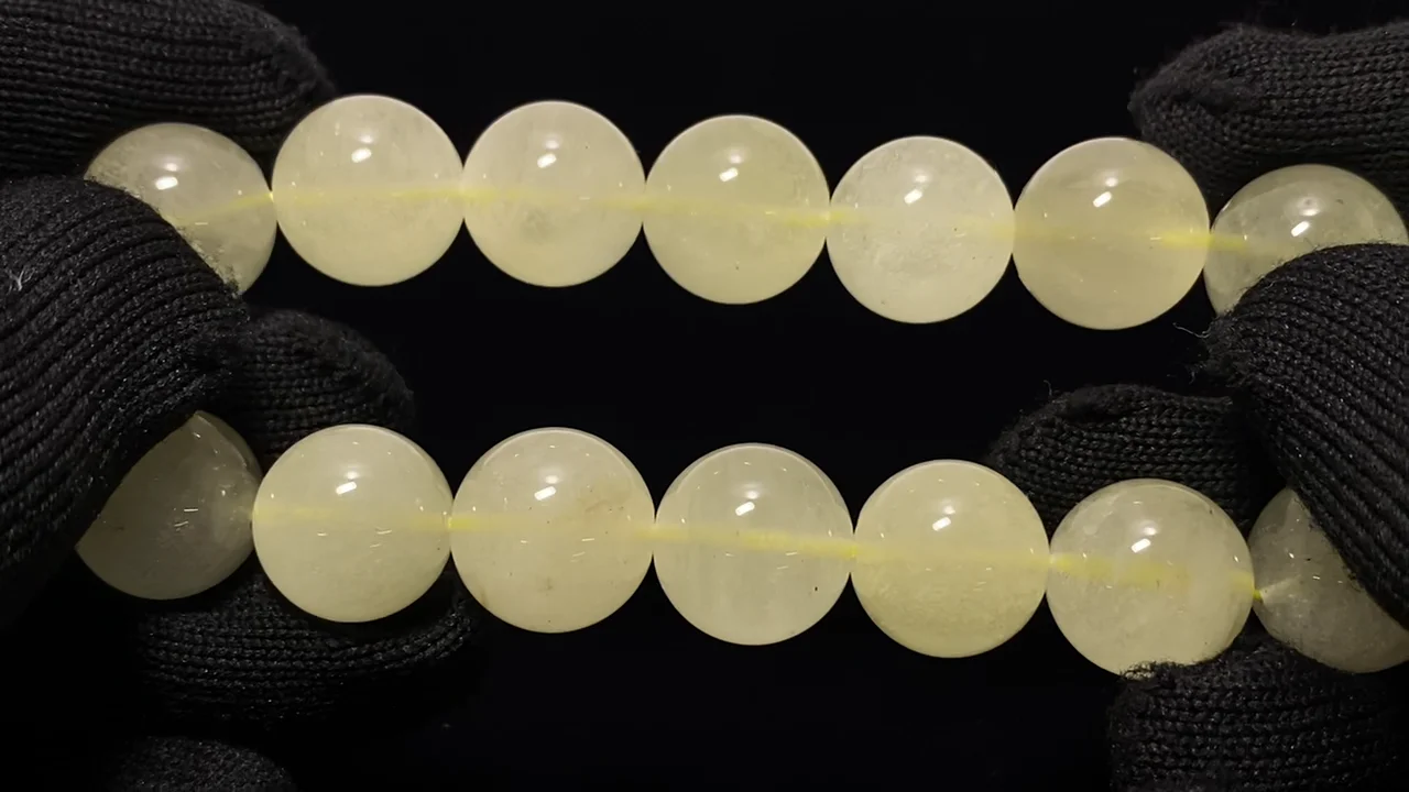 動画】【1点もの】リビアングラス ラウンド13mm 1連(ブレス) NO.226