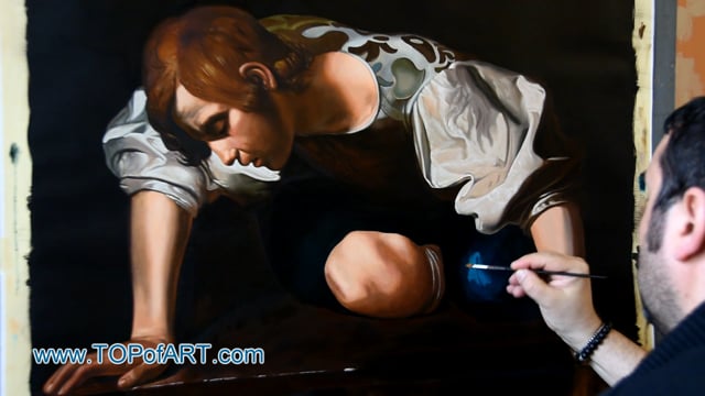 Caravaggio | Narcissus | Painting Reproduction Video | TOPofART