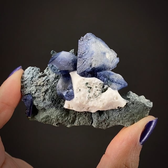 Benitoite with Natrolite