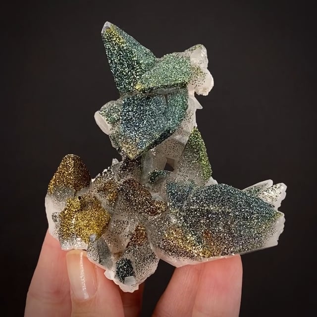 Pyrite in and on Calcite