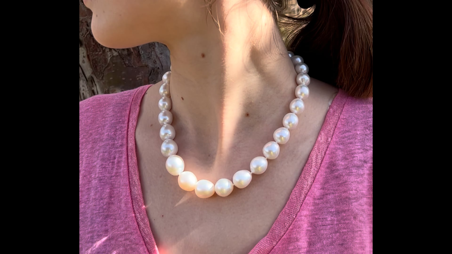 Collana Di Perle Dei Mari Del Sud Da 15 A 13 Mm AAA Champagne Chiaro Finissima Lucentezza Rotonda In Vendita Su Italia | Ostriche Con Perle Colorate - Foto 6