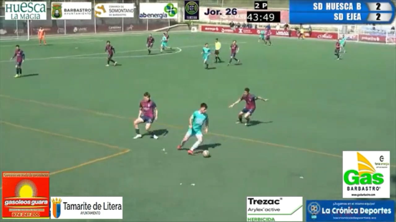 LOS GOLES TARDARON EN APARECER Y LE CAMBIARON EL PASO AL PARTIDO / SD Huesca B 2-2 CD Ejea / Jornada 26 / 3ª División