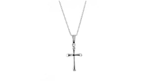 Childs 14kt WHITE GOLD CROSS PENDANT Necklace