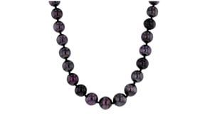 9.5-10.5mm Black Cultured Pearl Necklace with 14kt Yellow Gold