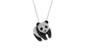 10 ct. t.w. Black and White Diamond Panda Pendant Necklace in Sterling Silver
