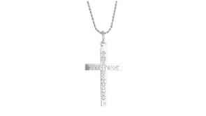 Mens Sterling Silver Lords Prayer Reversible Cross Pendant Necklace