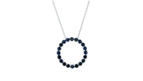 1.00 ct. t.w. Sapphire Eternity Circle Pendant Necklace in Sterling Silver