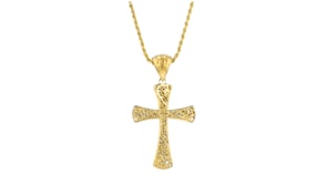 Italian 18kt Gold Over Sterling Filigree Cross Pendant
