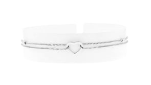 Sterling Silver Heart and Bead Anklet