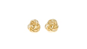 14kt Yellow Gold Love Knot Jewelry Set Necklace and Earrings