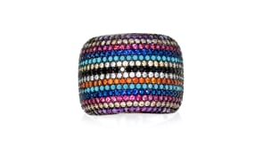Multicolored CZ Ring in Sterling Silver