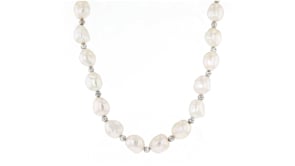 11-12mm Cultured Baroque Pearl and Sterling Silver Jewelry Set Earrings, Bracelet and Necklace