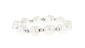 11-12mm Cultured Baroque Pearl and Sterling Silver Jewelry Set Earrings, Bracelet and Necklace