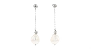 11-12mm Cultured Baroque Pearl and Sterling Silver Jewelry Set Earrings, Bracelet and Necklace