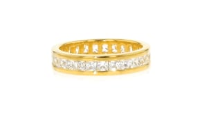 1.80 ct. t.w. CZ Eternity Band in 18kt Yellow Gold Over Sterling Silver