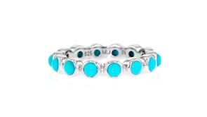 Turquoise Eternity Band in Sterling Silver