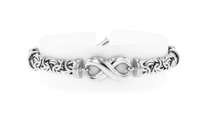 Sterling Silver Byzantine Infinity Station Bracelet
