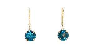 5.00 ct. t.w. London Blue Topaz Drop Earrings in 14kt Yellow Gold