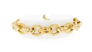 Italian 18kt Gold Over Sterling Textured and Polished Multi-Link Bracelet