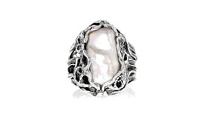 20-23mm Cultured Baroque Pearl Ring in Sterling Silver