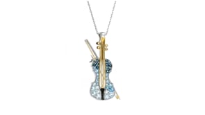 2.36 ct. t.w. Multi-Gemstone Violin PinPendant in Two-Tone Sterling Silver