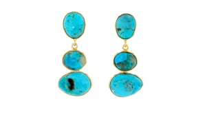 Turquoise Drop Earrings in 18kt Gold Over Sterling