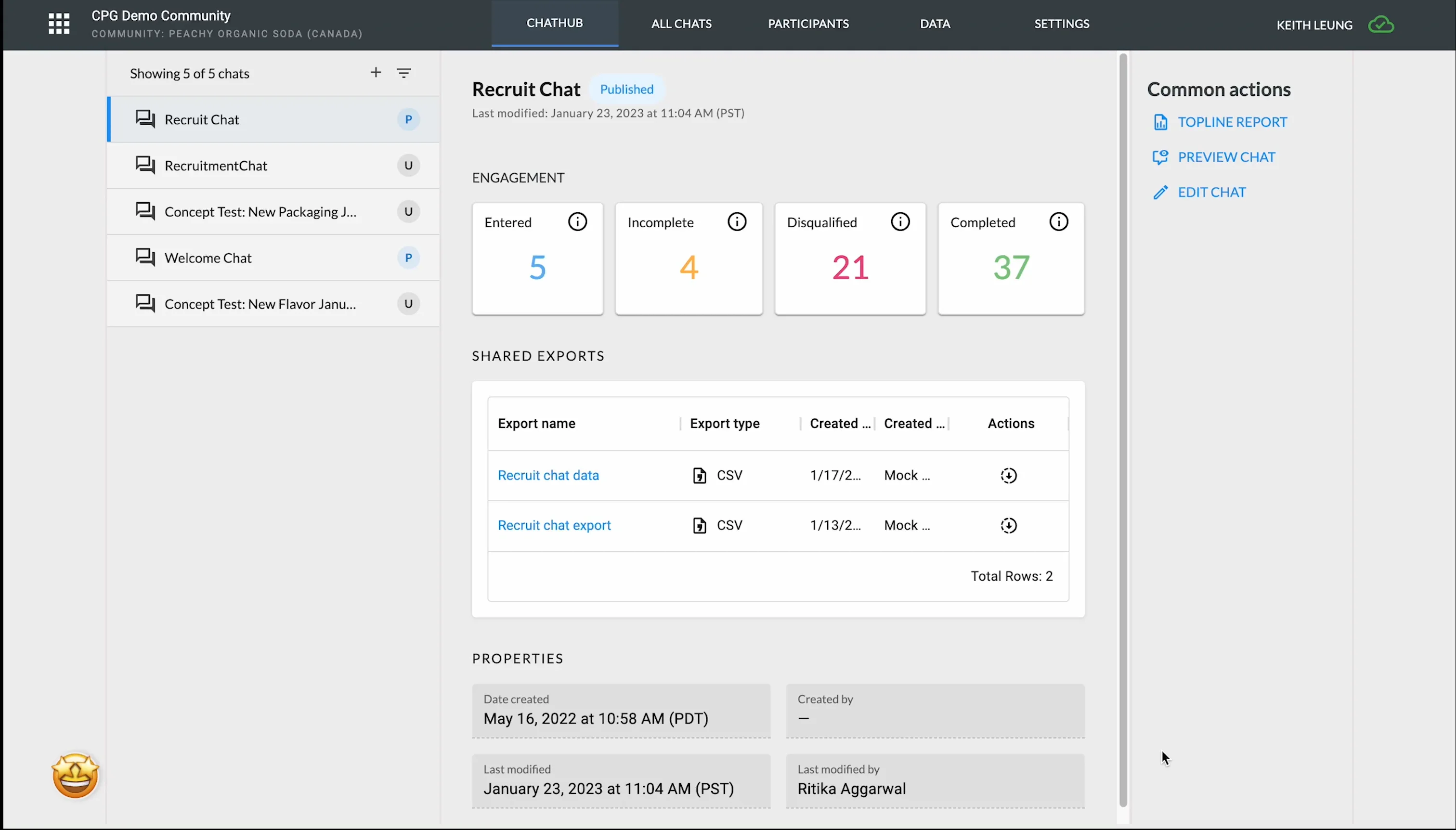 Overview of ChatHub on the Rival platform