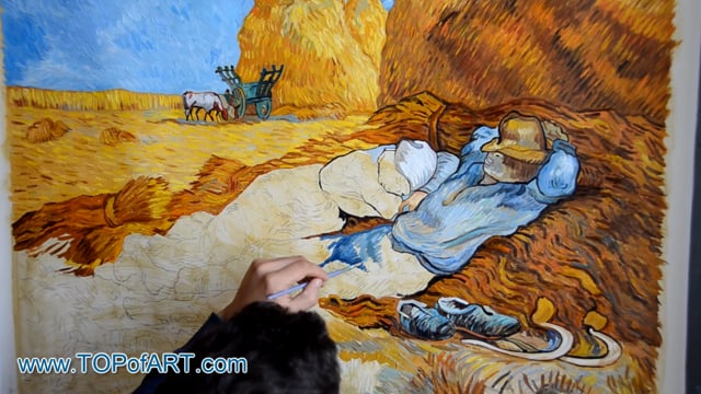 Vincent van Gogh | Noon (Rest from Work) | Painting Reproduction Video | TOPofART