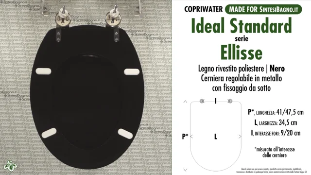 COPRIWATER per wc ELLISSE. IDEAL STANDARD. NERO. Ricambio DEDICATO ✓   online!