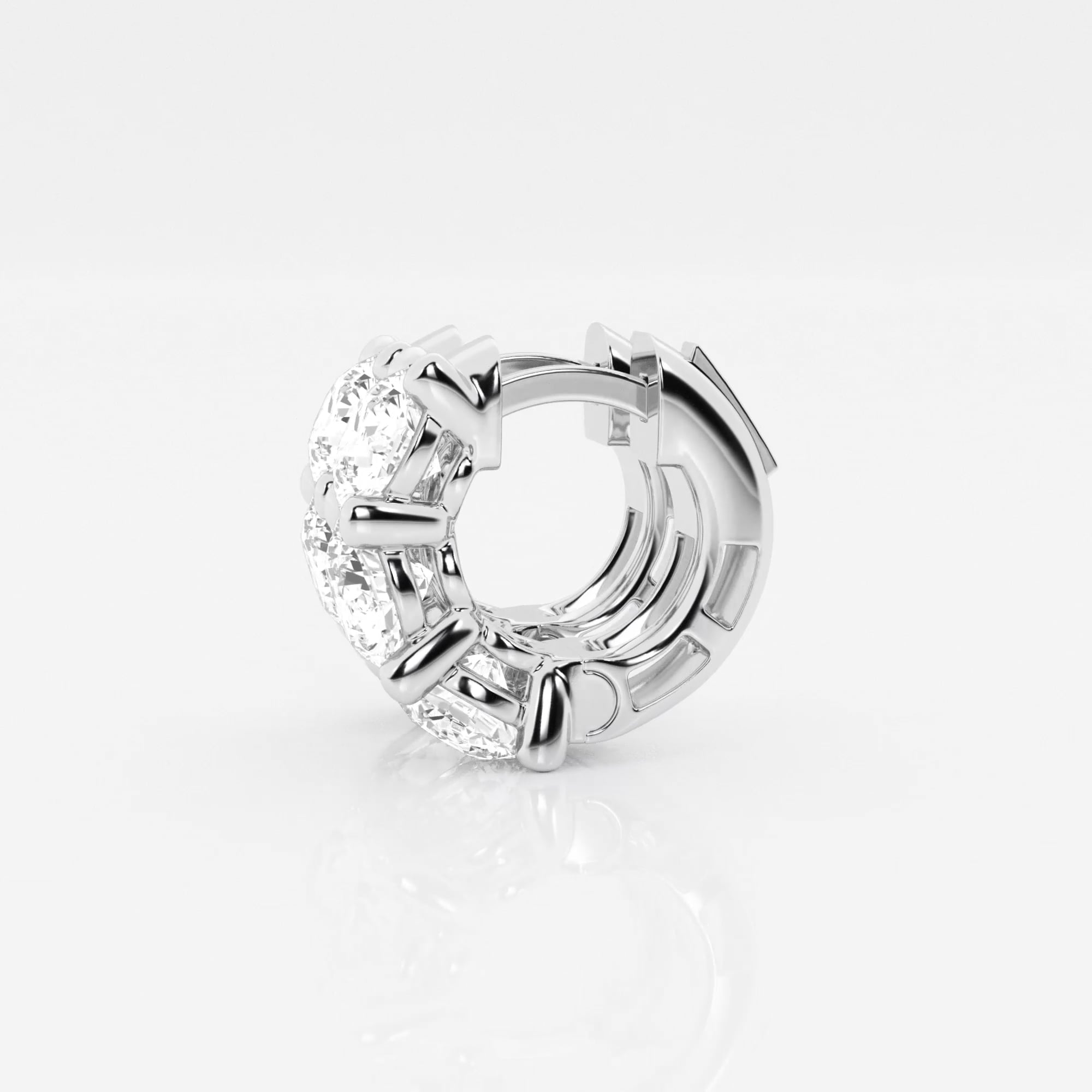 3 ctw Round Lab Grown Diamond Huggie Hoop Earrings Grownbrilliance