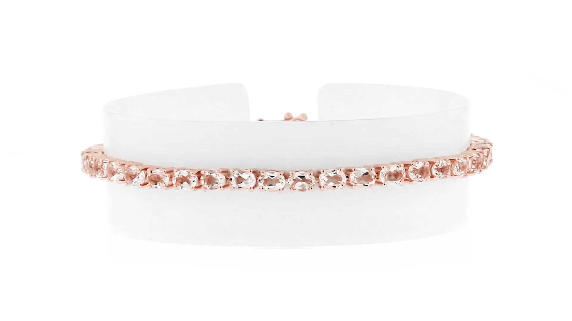 5.50 ct. t.w. Morganite Tennis Bracelet in 14kt Rose Gold Over