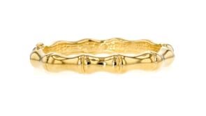 Italian 18kt Yellow Gold Over Sterling Silver Bamboo Bangle Bracelet
