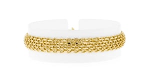 Italian 14kt Yellow Gold Multi-Row Bismark-Link Bracelet